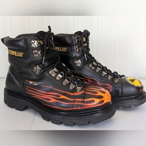 Caterpillar Customized Steel Toe Boots, Men's Sz 7, Women's 9